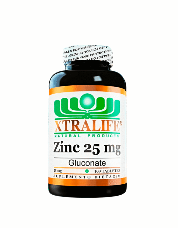 Zinc Gluconate 25mg  - Xtralife 100 Tabletas