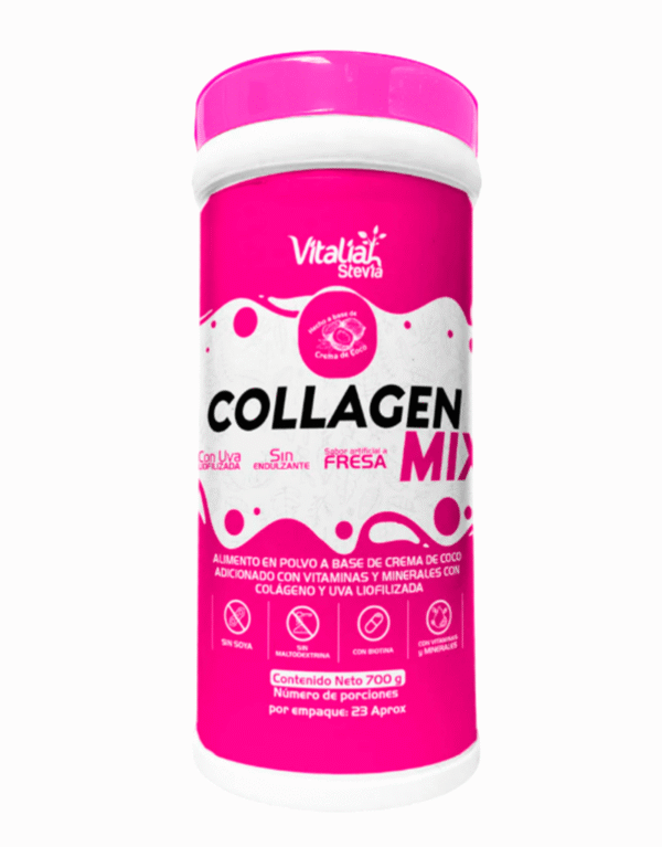 Colágeno Hidrolizado Fresa con Uva 700g - Vitaliah Stevia