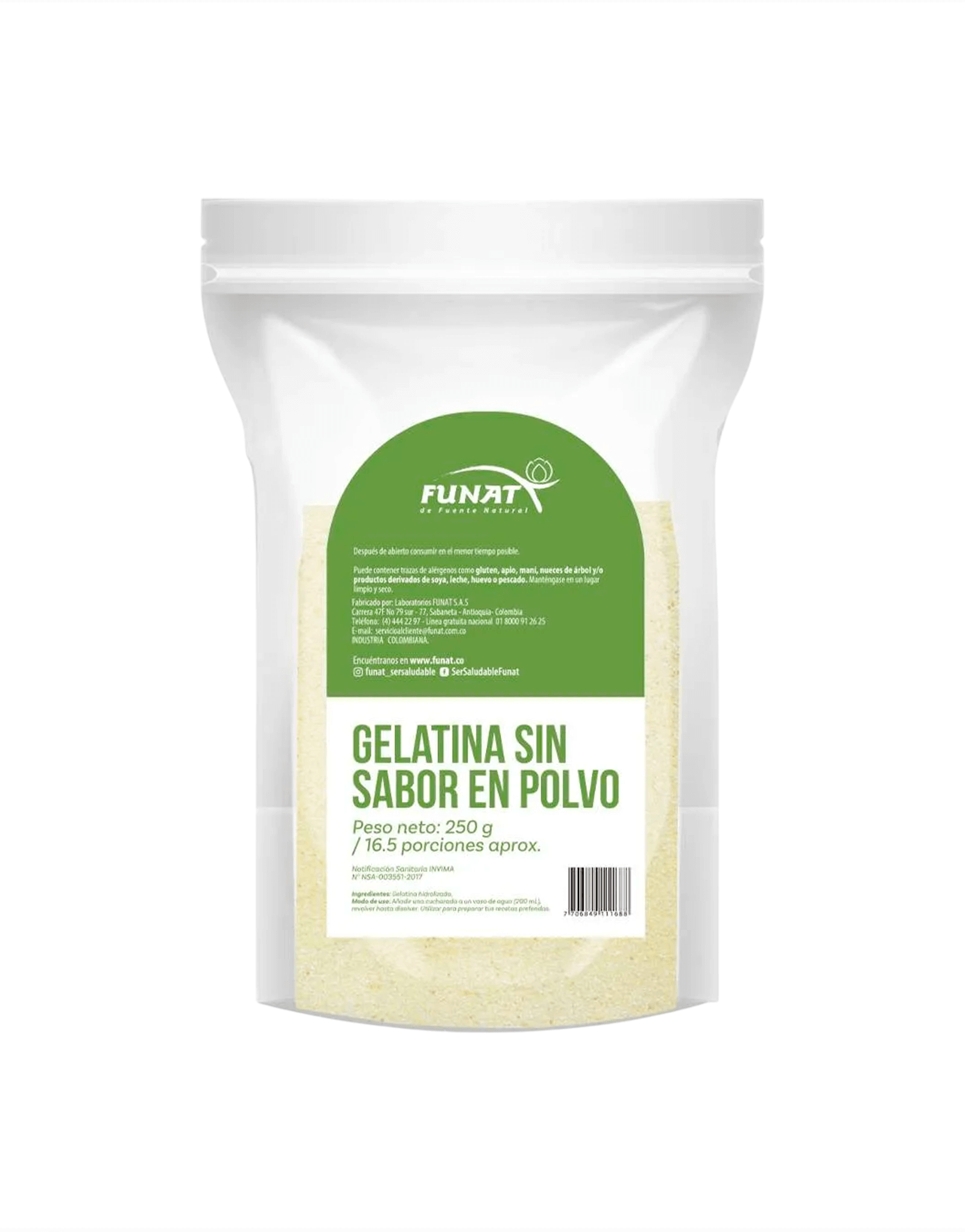 Gelatina Sin Sabor 250gr - Funat
