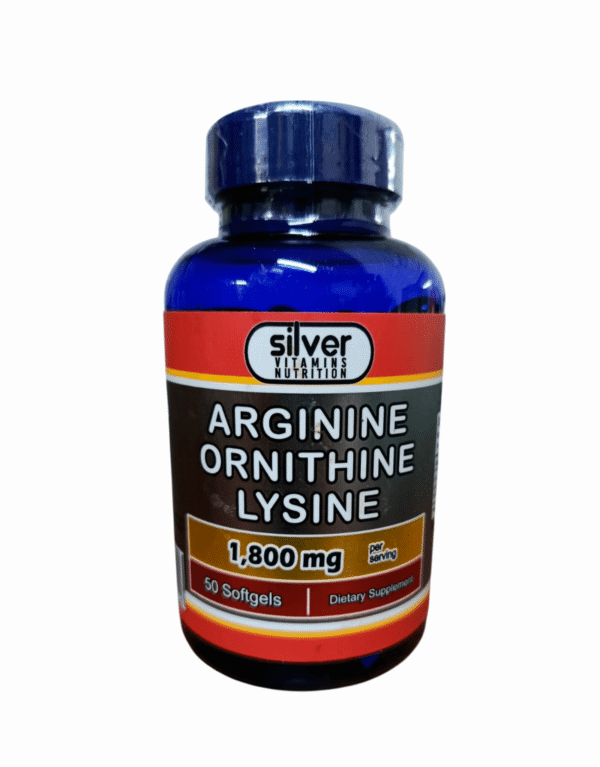 Arginine Ornithine Lysine 1800mg x50 softgels - Silver Vitamins Nutrition