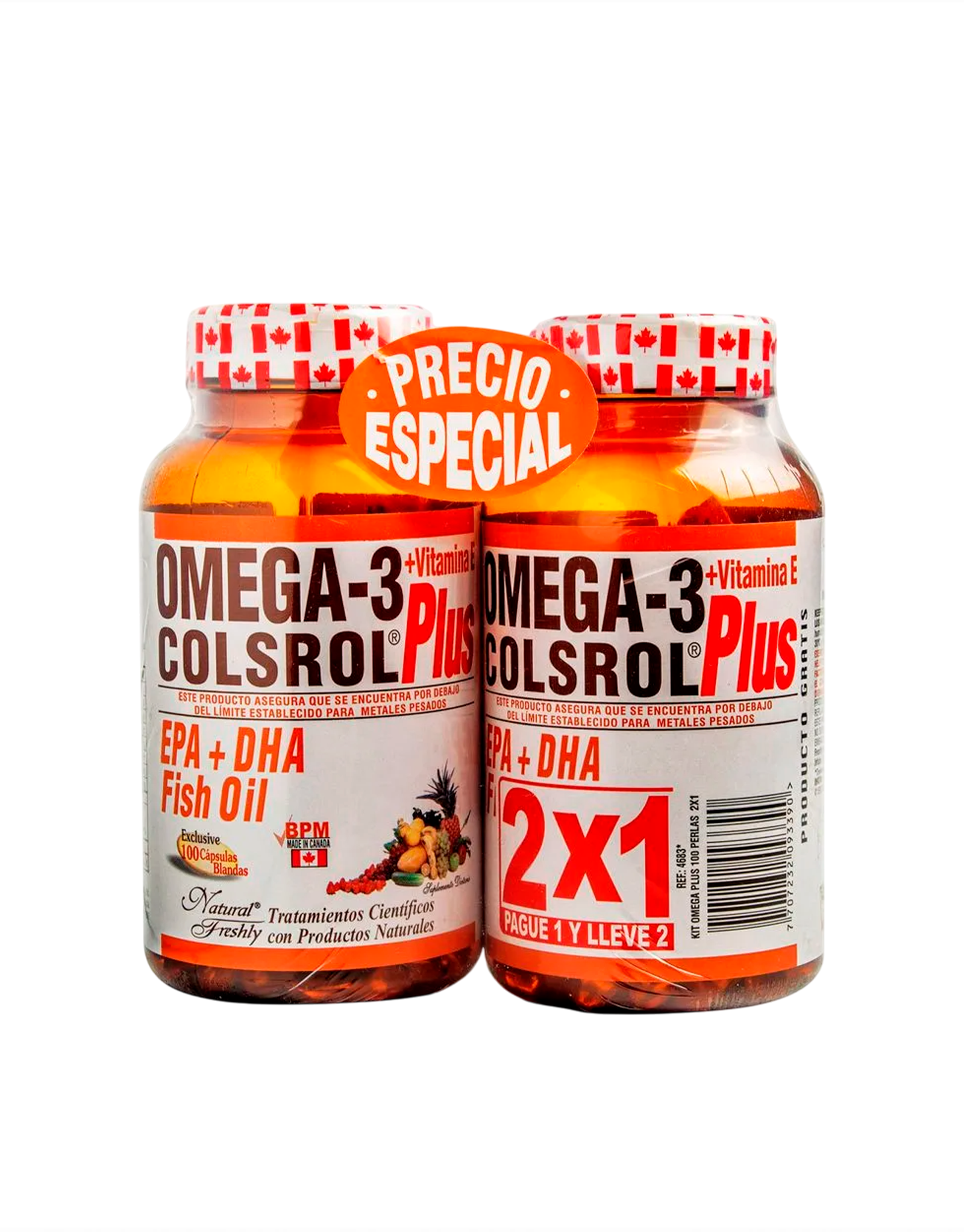 Combo Omega 3 Plus Colsrol Natural Freshly Frasco x 100 Cápsulas Blandas