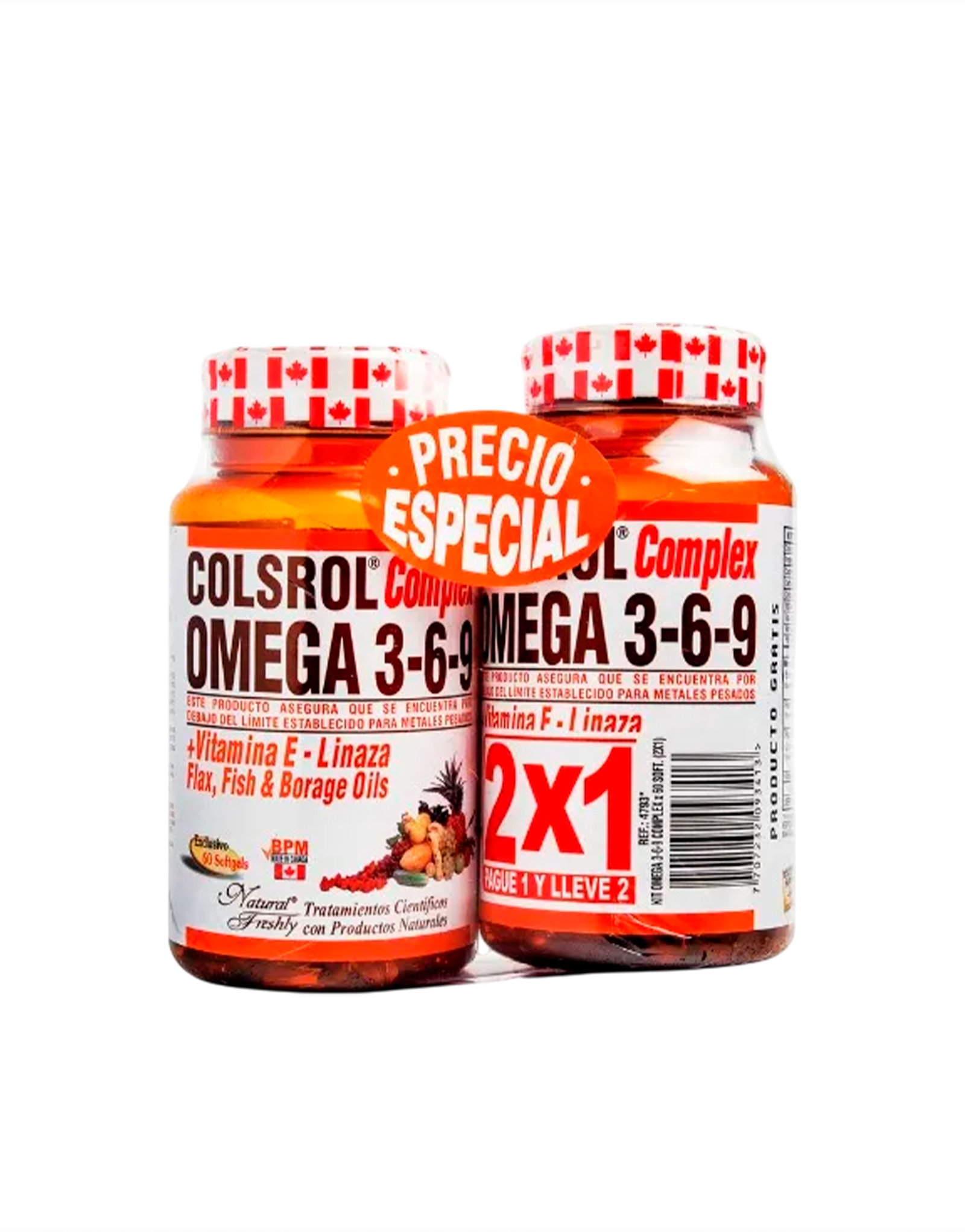 Combo Omega 3,6,9 Complex Colsrol Natural Freshly Frasco x 120 Cápsulas Blandas