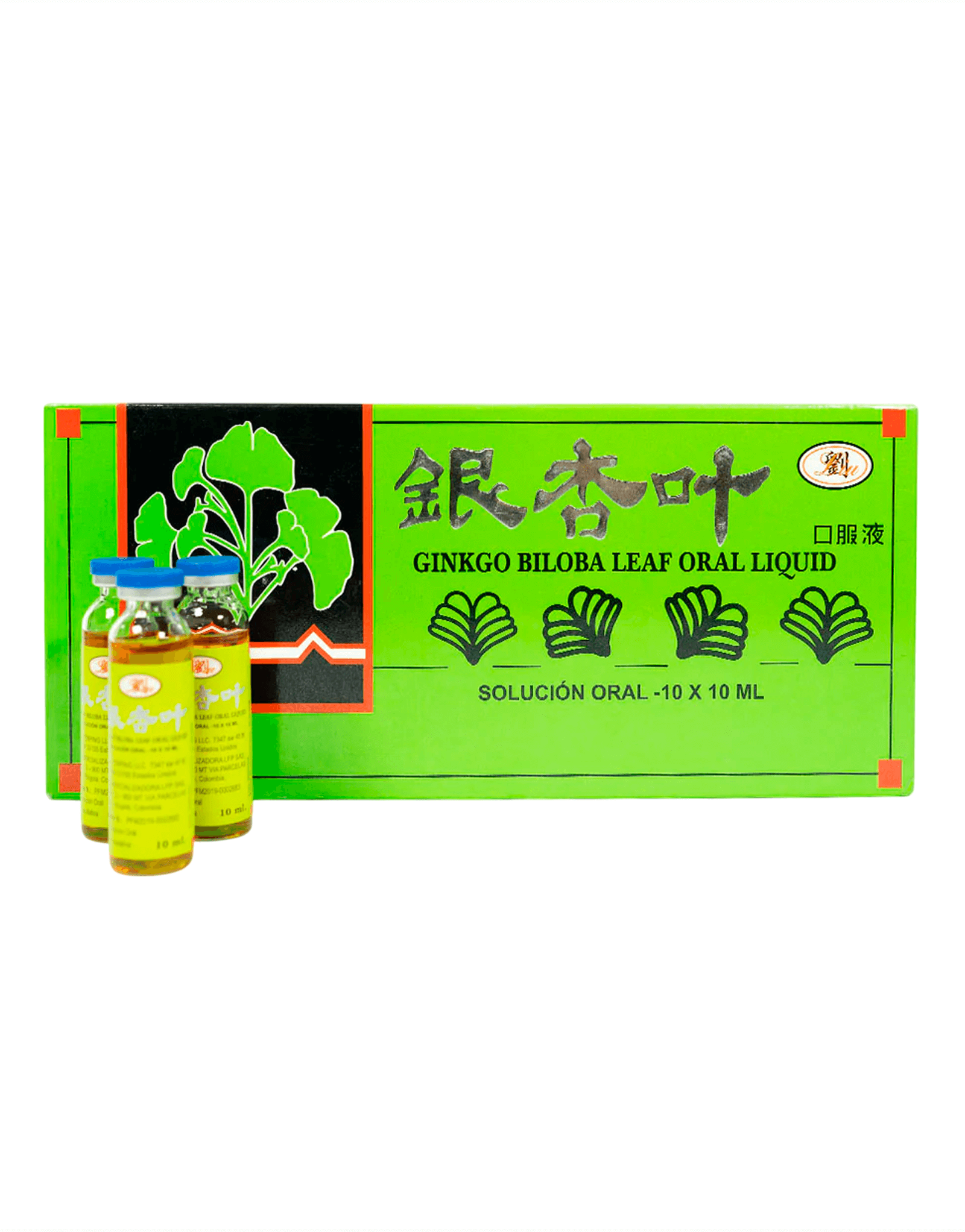Ginkgo Biloba Leaf Oral Liquid x10 ampolletas