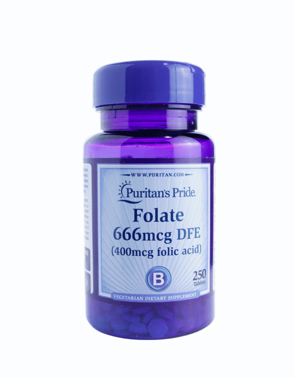 Folate 666mcg DFE x250 Tabletas - Puritan´s Pride