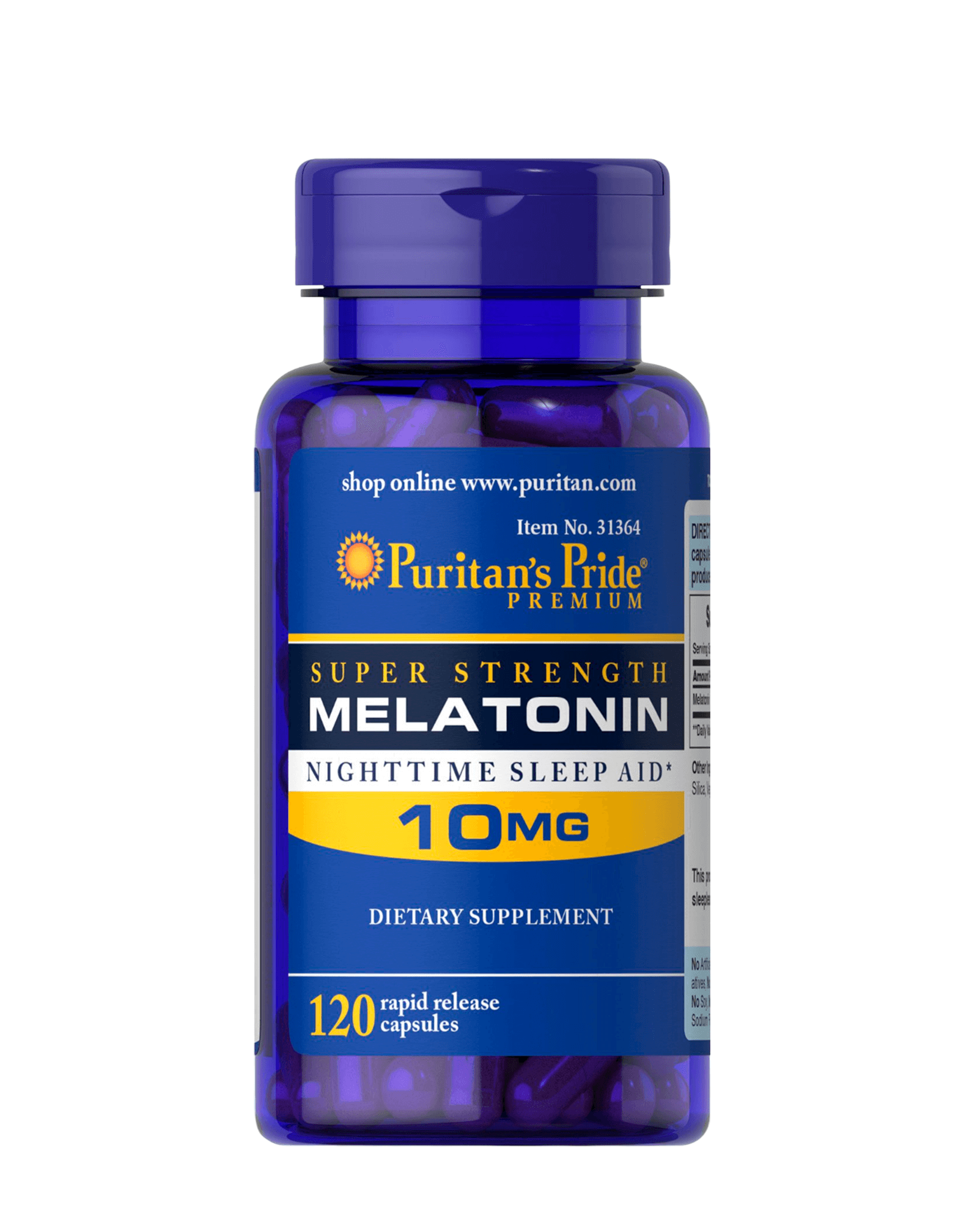 Melatonina 10mg Puritans Pride Super Strength x60 Cápsulas