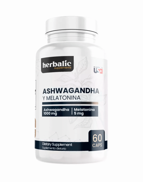 Ashwagandha y Melatonina 1000mg 60 cápsulas - Herbalic