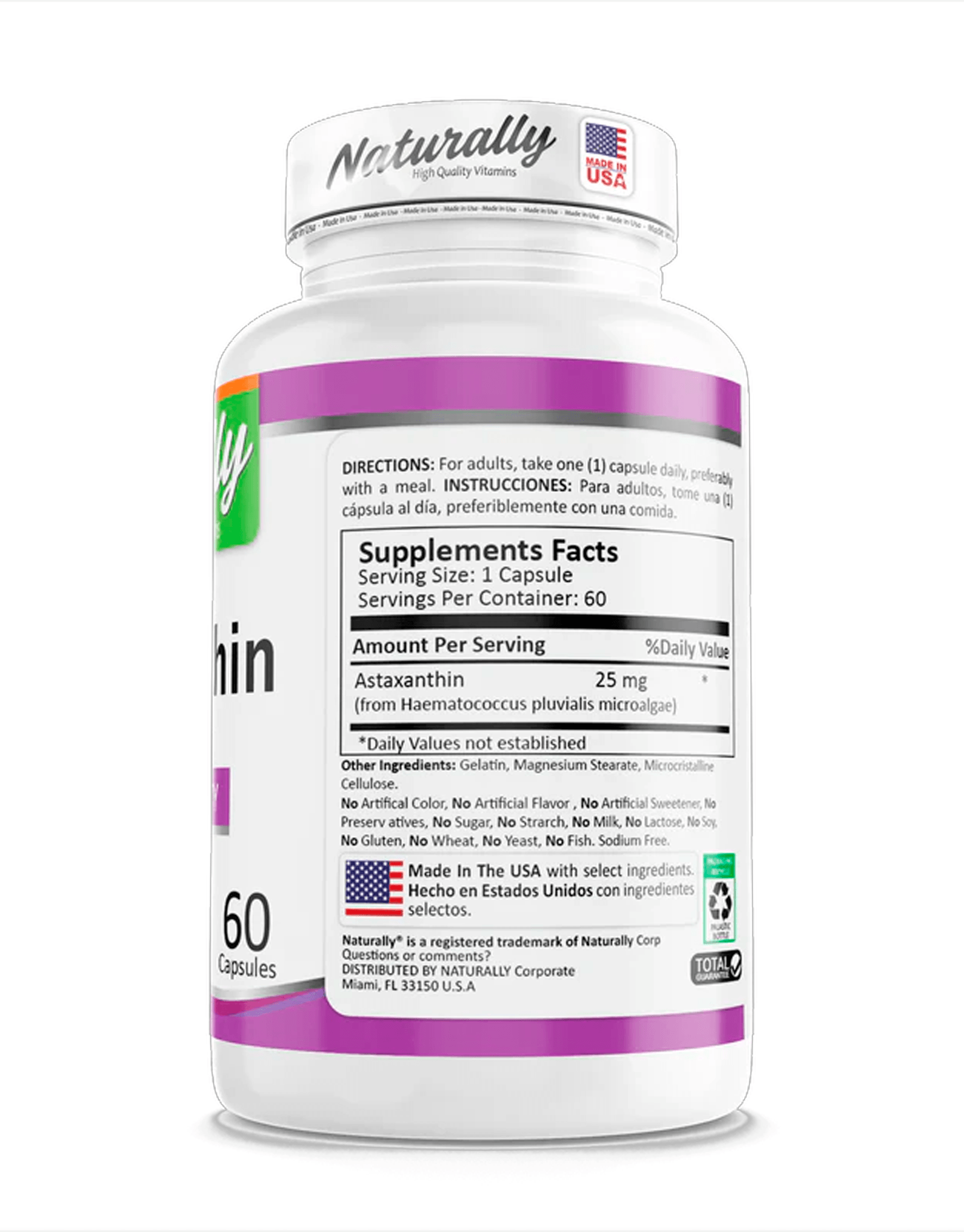 Astaxanthin 25 mg 60 cápsulas - Naturally 2