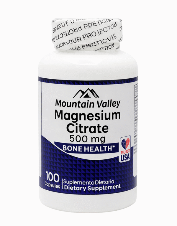 Magnesium Citrate 500 mg X100 Capsulas - Mountain Valley