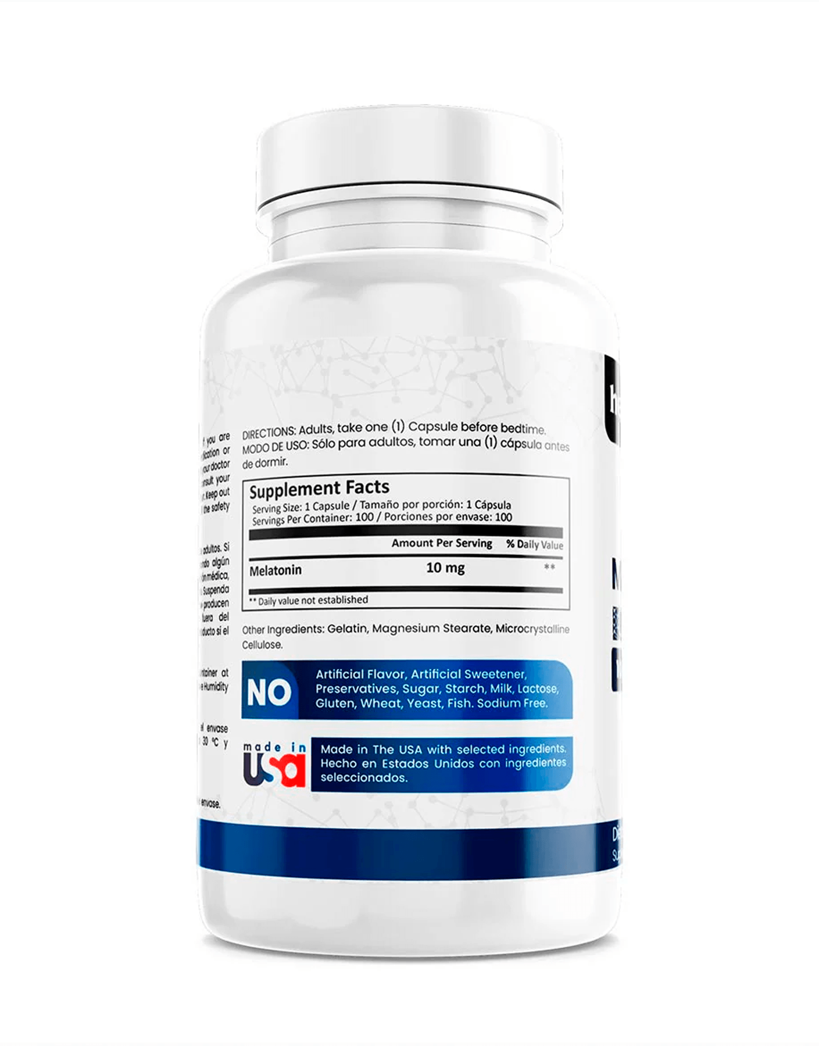 Melatonina 10 mg 100 cápsulas - Herbalic 2