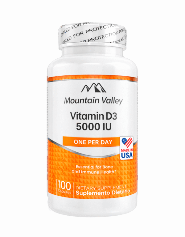 Vitamina D3 5000 IU X100 Capsulas - Mountain Valley