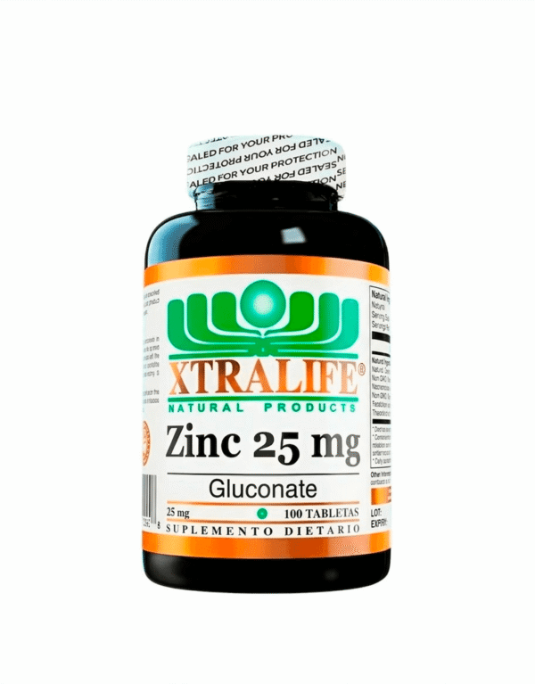 Zinc Gluconate 25mg  - Xtralife 100 Tabletas