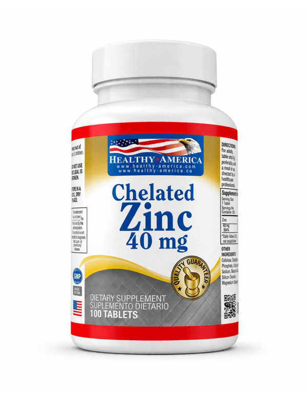 Chelated Zinc 40 Mg x 100 Cap - Healthy America