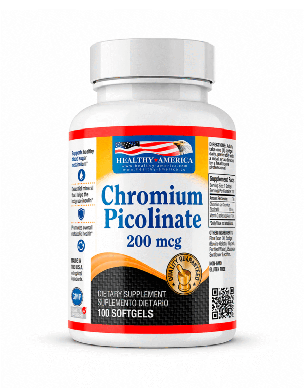 Chromium Picolinate 200 mcg x 100 Softgels - Healthy America