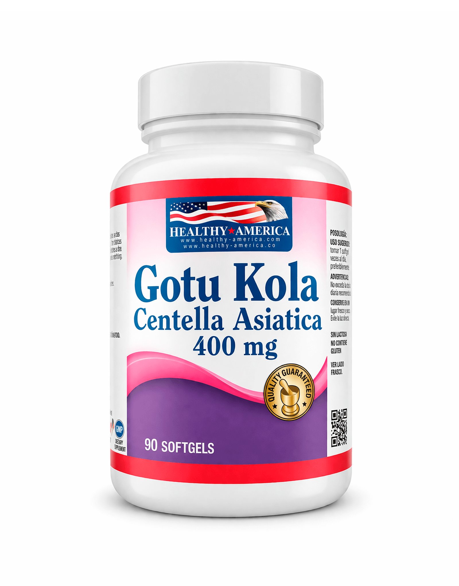 Gotu Kola - centella Asiática 400mg por 90 cápsulas Lab healthy America 0