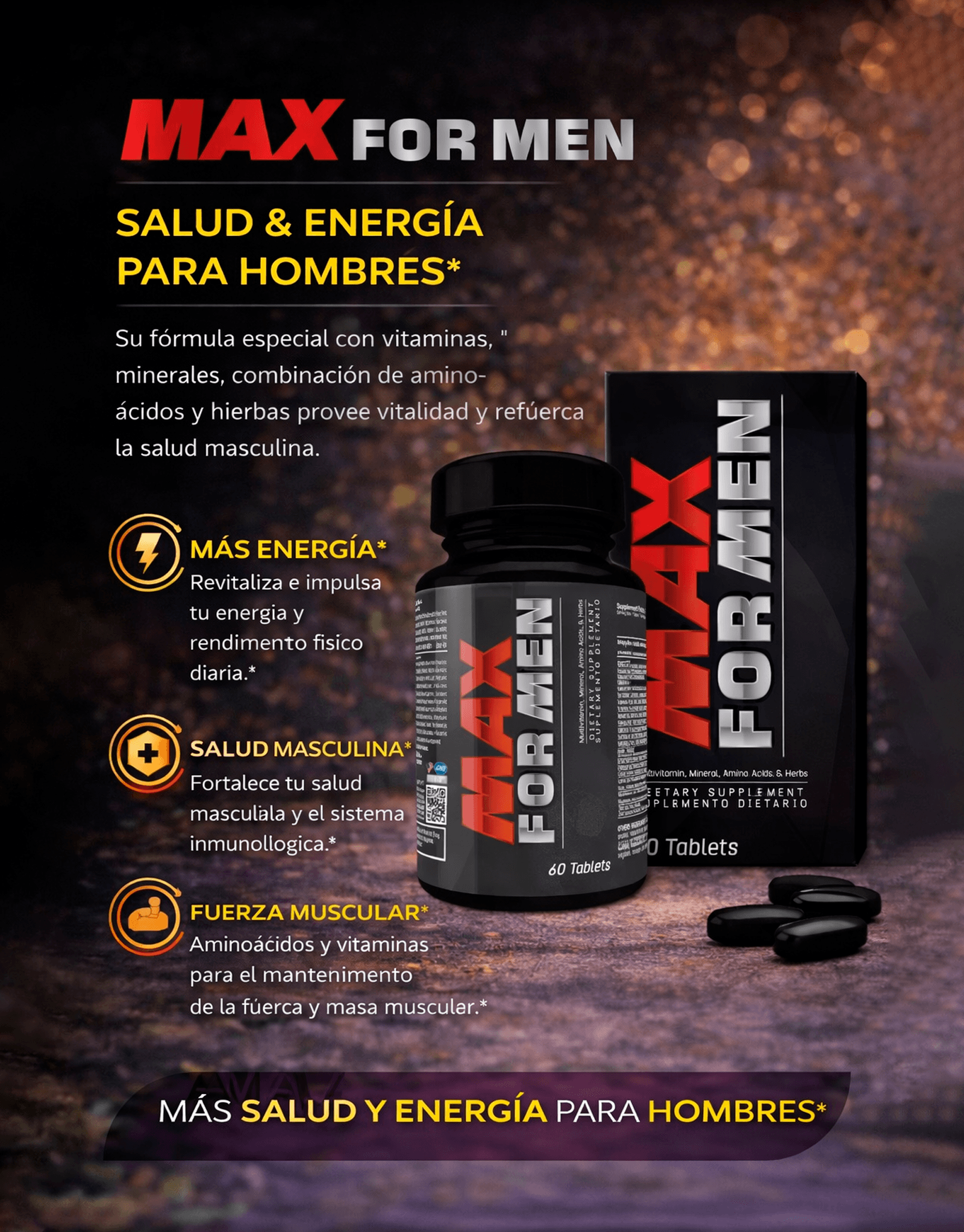 Max For Men 60 Tabletas- Healthy America 1