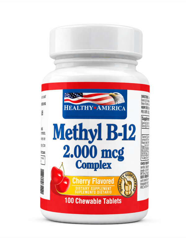 Methyl B-12 2000 Mcg Healthy America 100 Tabletas Masticables