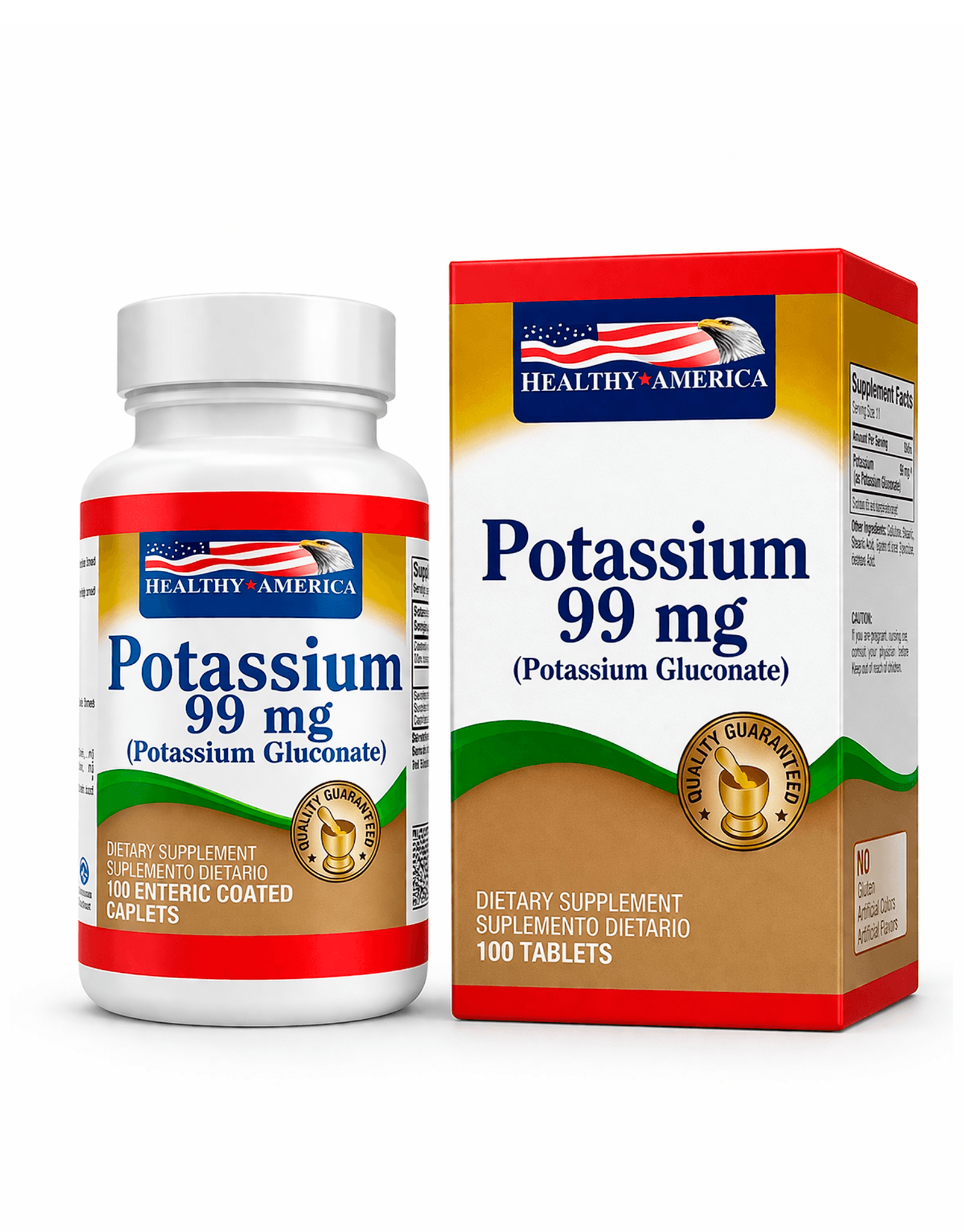 Potasio 99 mg Minerales 100 Softgels Healthy America 0