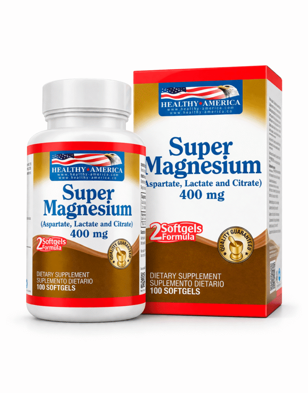 Super Magnesio ( Aspartato, Lactato, Citrato ) 400mg - Healthy America